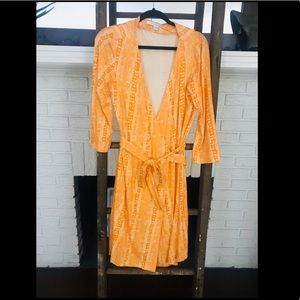 Diane von Furstenberg orange wrap dress (size 14)